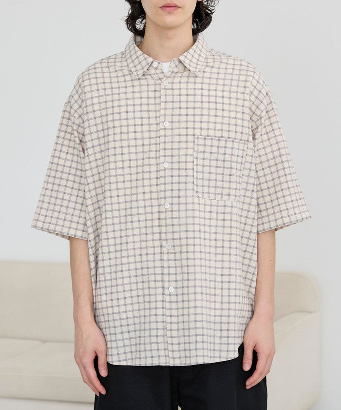 コーエン coen コットンシアーチェックシャツ (OFF WHITE) OFF WHITE