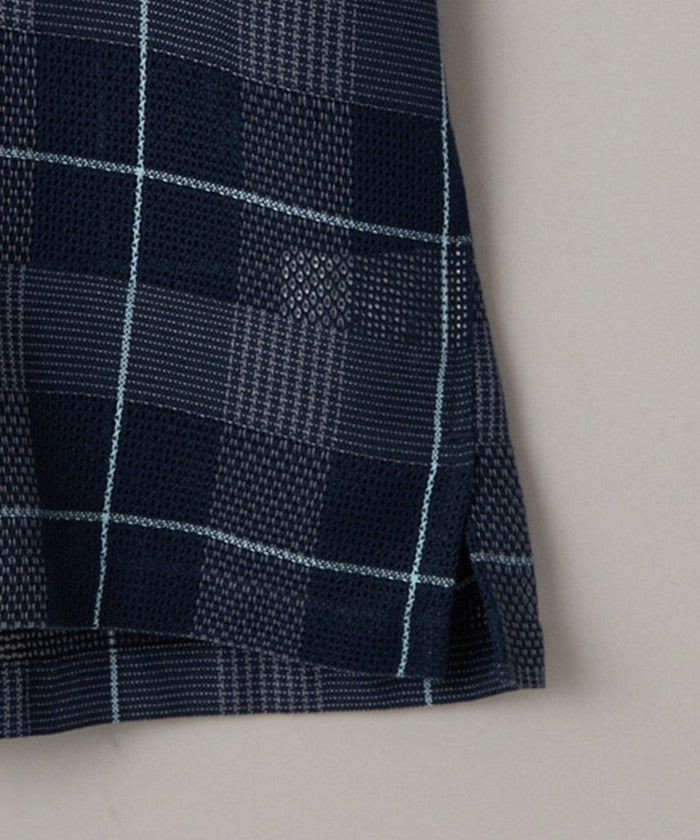 絡み織りチェックシャツ MD.GRAY