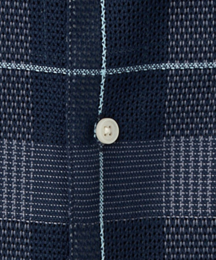 絡み織りチェックシャツ MD.GRAY