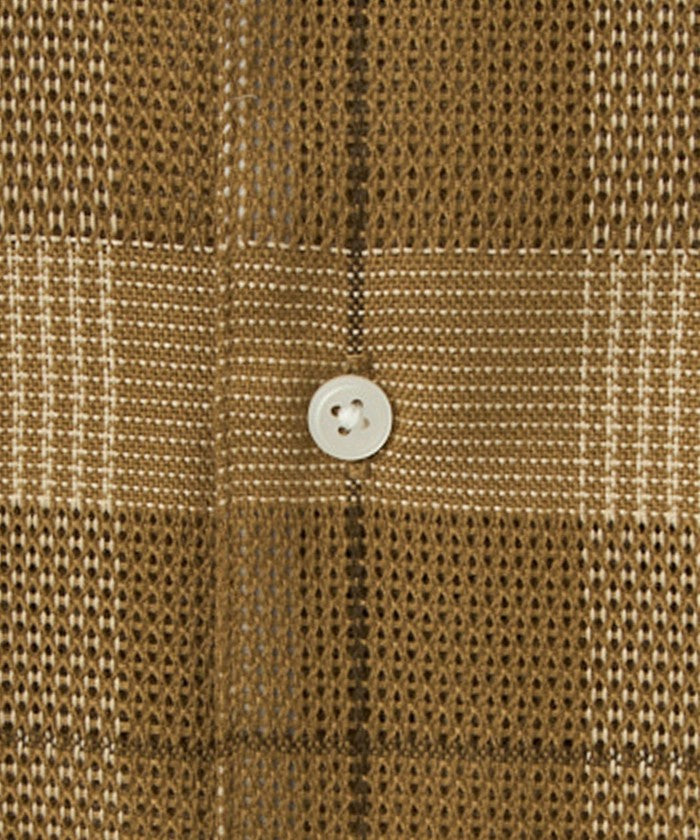 絡み織りチェックシャツ MD.GRAY