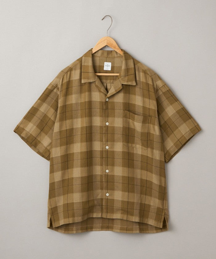 絡み織りチェックシャツ BEIGE