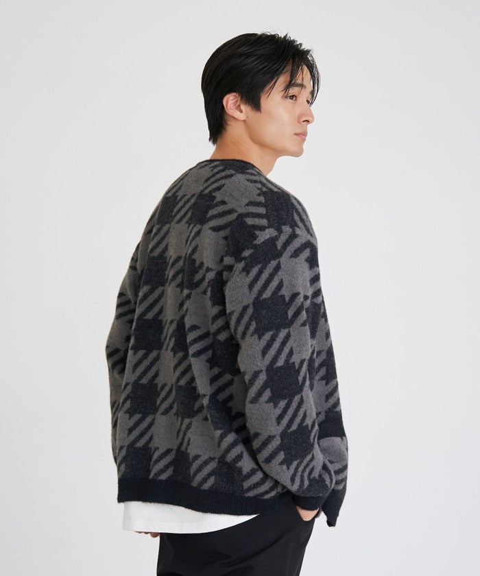 ショートフェザーニットカーディガン NAVY