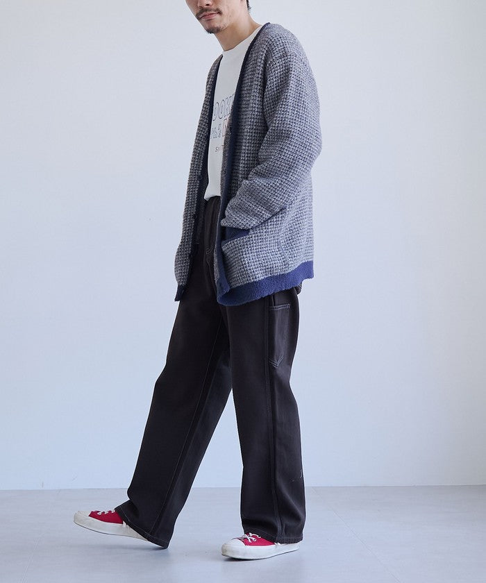 ショートフェザーニットカーディガン NAVY