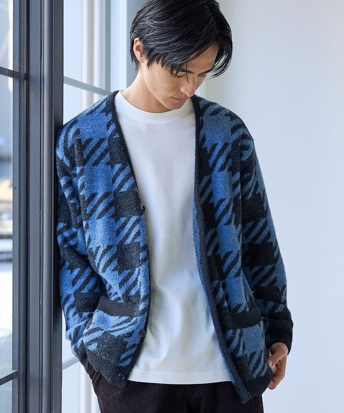 ショートフェザーニットカーディガン COBALT