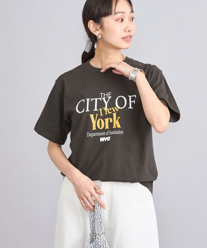 ROCK STANLEY別注NYCロゴプリントTシャツ,DK.GRAY