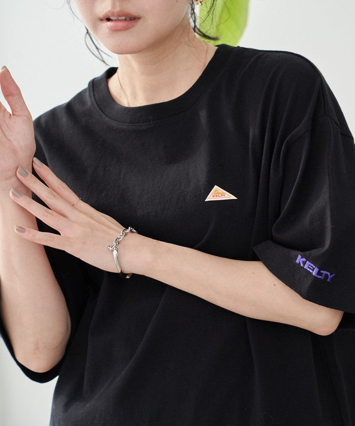 KELTY(ケルティ)別注 ワンポイントロゴ 半端袖Tシャツ BLACK