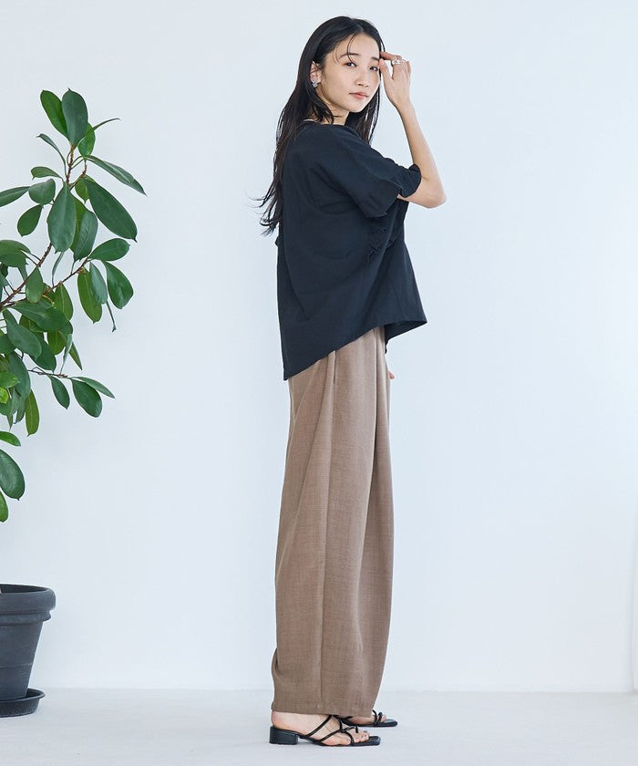 エマール検証済み【UVカット・接触冷感】WELLTECT USAコットン フリルスリーブプルオーバー BLACK