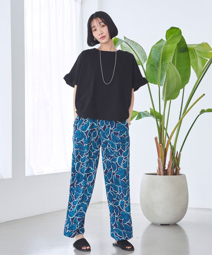 エマール検証済み【UVカット・接触冷感】WELLTECT USAコットン フリルスリーブプルオーバー BLACK