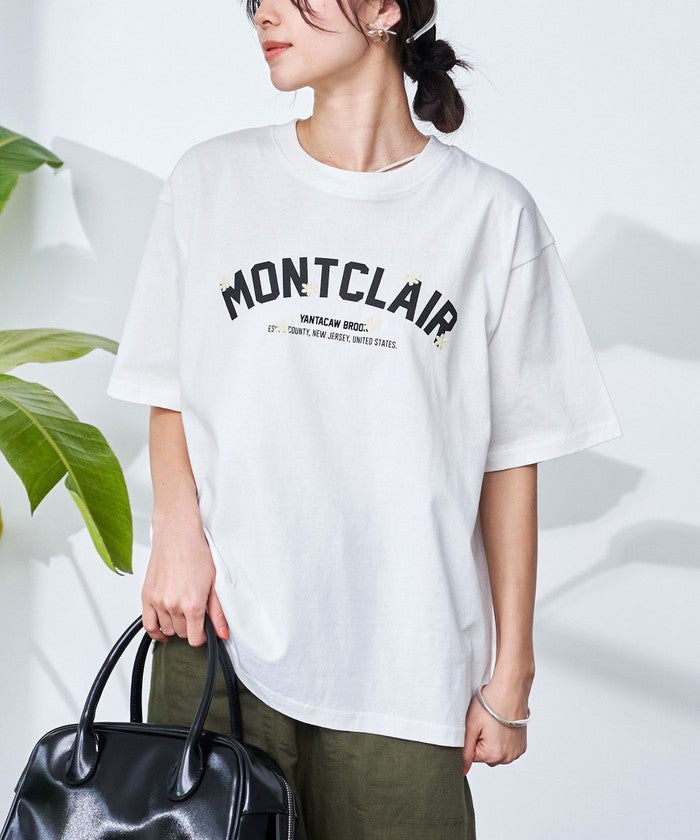 【接触冷感】カレッジロゴプリントTシャツ OFF WHITE