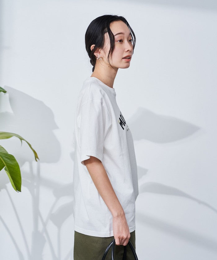 【接触冷感】カレッジロゴプリントTシャツ OFF WHITE