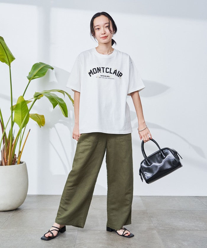【接触冷感】カレッジロゴプリントTシャツ OFF WHITE
