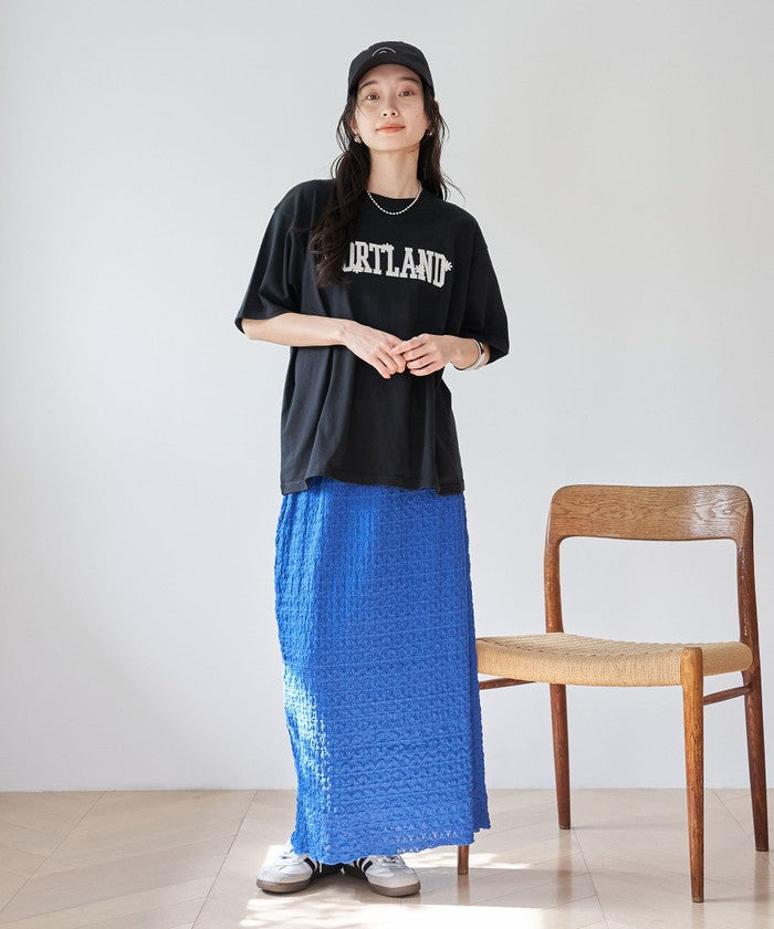 【接触冷感】カレッジロゴプリントTシャツ OFF WHITE