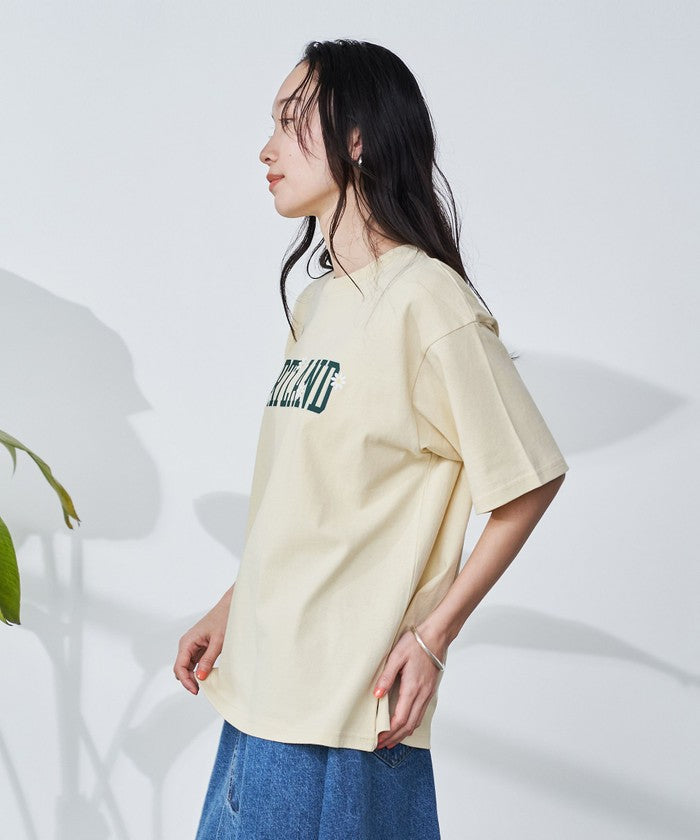【接触冷感】カレッジロゴプリントTシャツ OFF WHITE