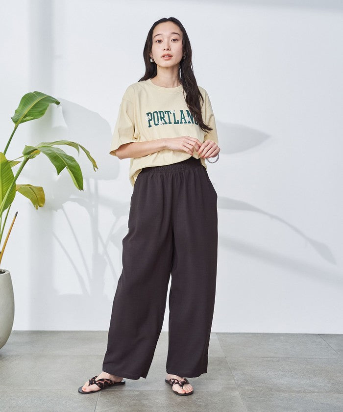 【接触冷感】カレッジロゴプリントTシャツ OFF WHITE