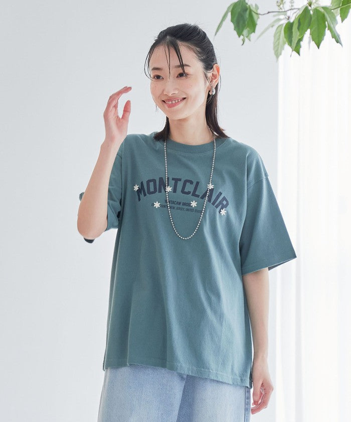 【接触冷感】カレッジロゴプリントTシャツ OFF WHITE