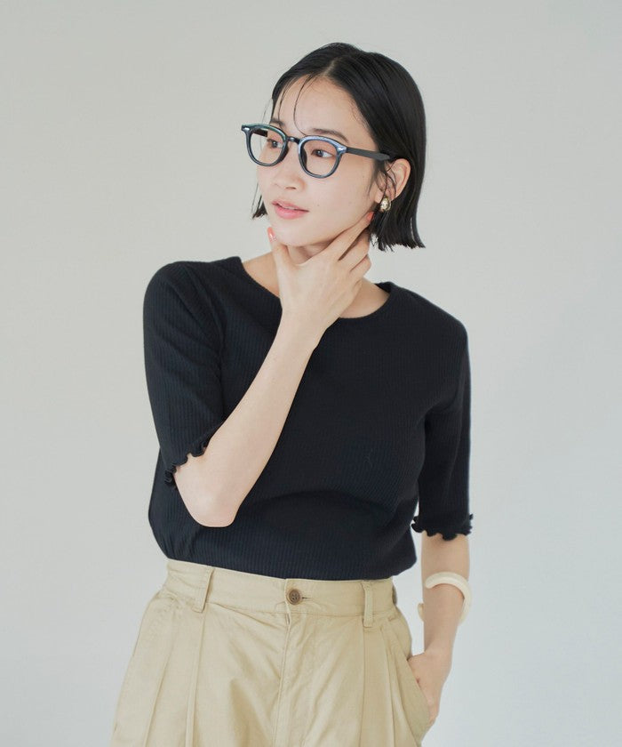 メロークルーリブTシャツ COBALT