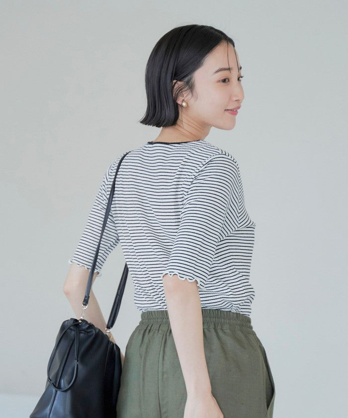 メロークルーリブTシャツ COBALT