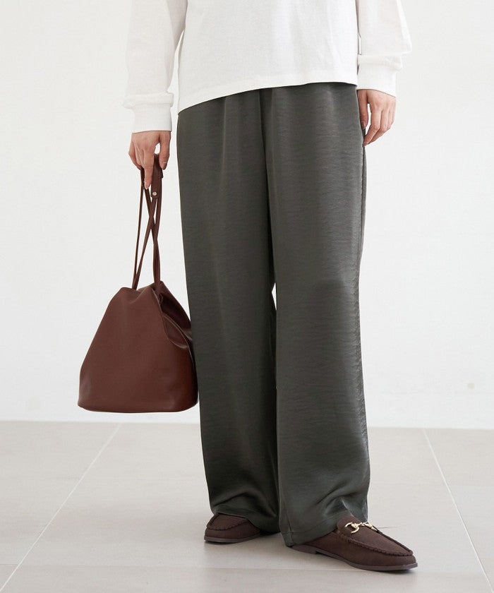 コーエン coen サテンイージーワイドパンツ (DK.GRAY) DK.GRAY