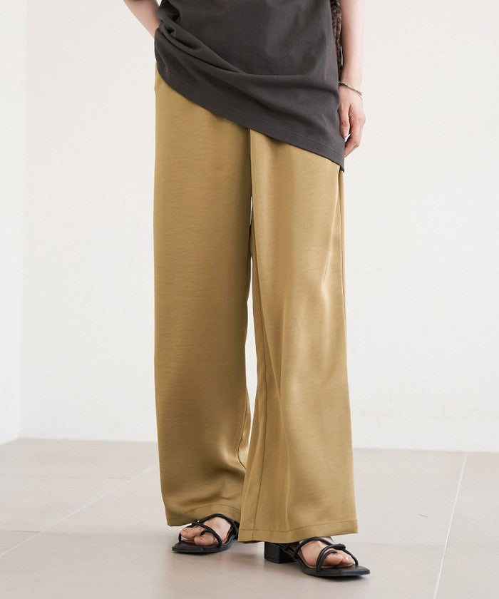 コーエン coen サテンイージーワイドパンツ (BEIGE) BEIGE