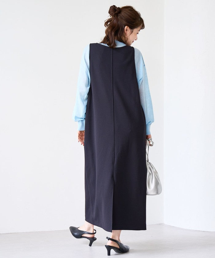 コーエン coen 【UVカット / 防シワ / ストレッチ】カットジョーゼットUネックジャンスカ (BEIGE) BEIGE