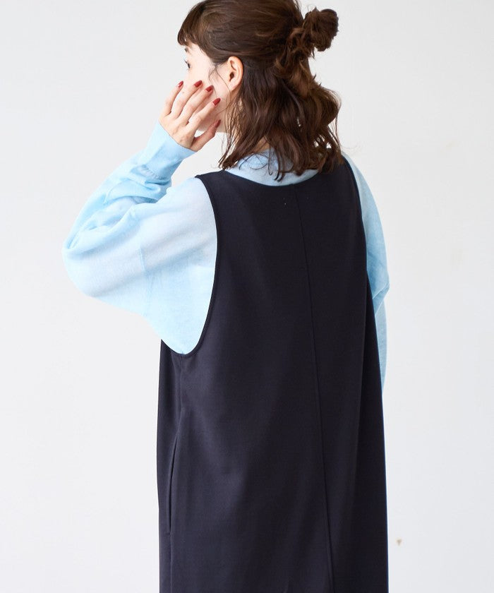 コーエン coen 【UVカット / 防シワ / ストレッチ】カットジョーゼットUネックジャンスカ (BEIGE) BEIGE