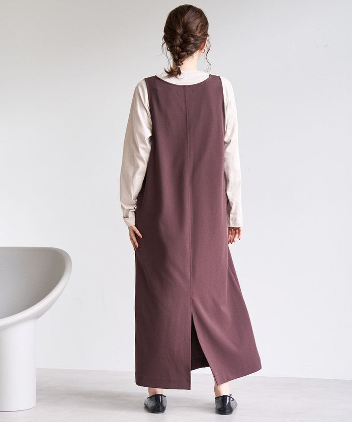 コーエン coen 【UVカット / 防シワ / ストレッチ】カットジョーゼットUネックジャンスカ (BEIGE) BEIGE