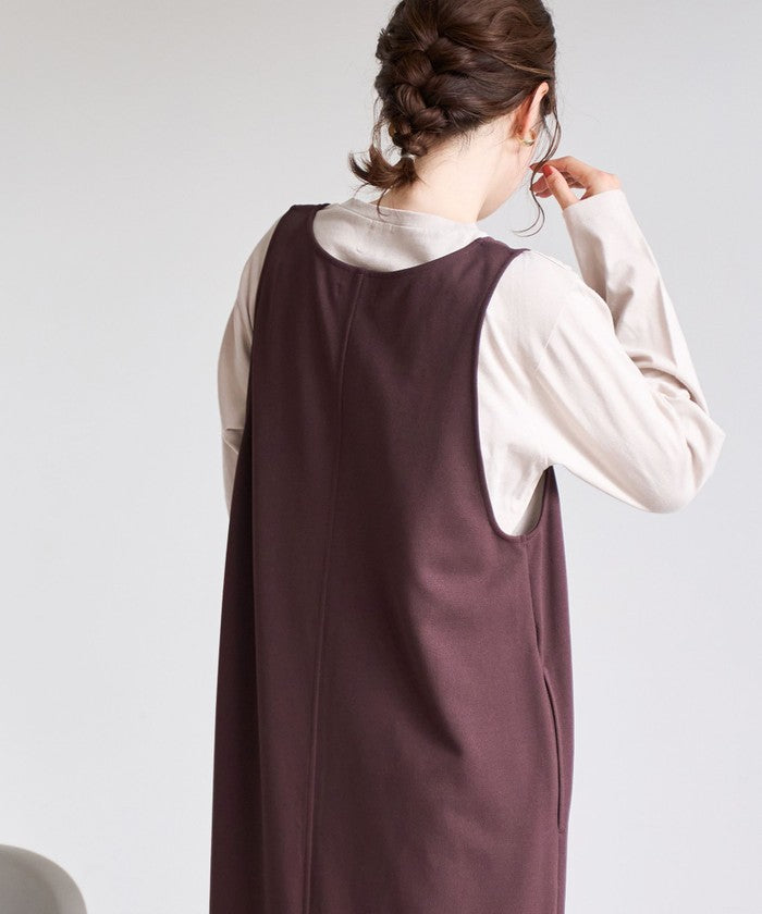 コーエン coen 【UVカット / 防シワ / ストレッチ】カットジョーゼットUネックジャンスカ (BEIGE) BEIGE