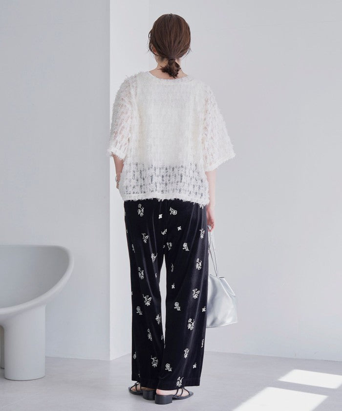 コーエン coen フラワーシシュウベロアイージーワイド (MD.BROWN) MD.BROWN