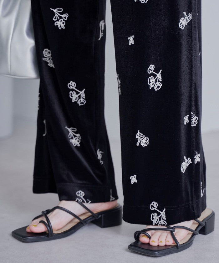 コーエン coen フラワーシシュウベロアイージーワイド (MD.BROWN) MD.BROWN