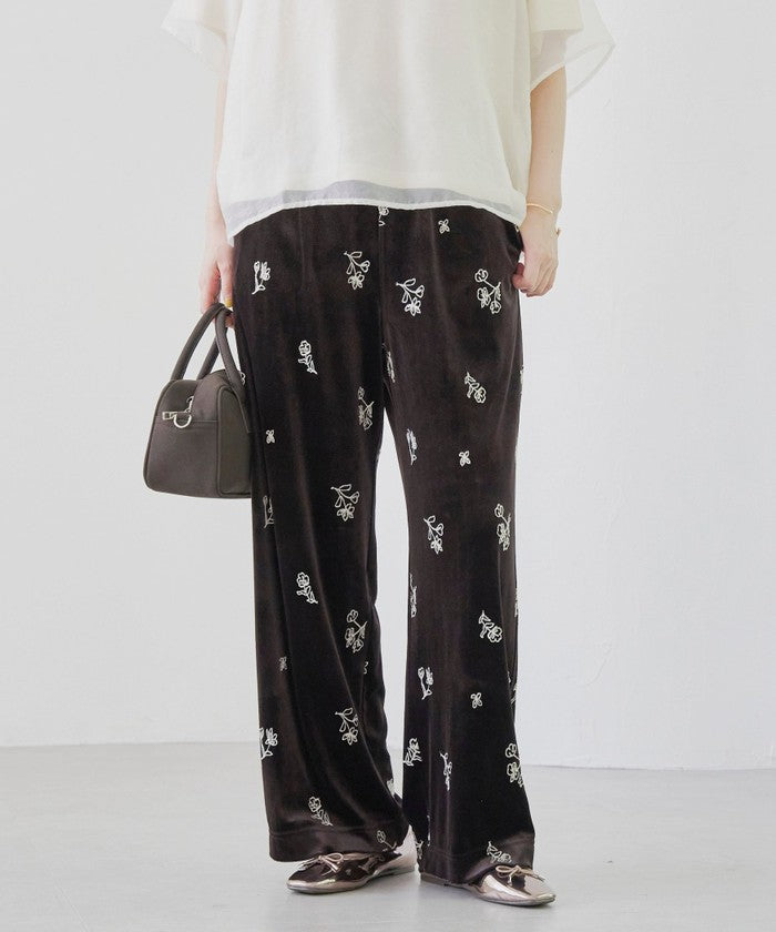 コーエン coen フラワーシシュウベロアイージーワイド (MD.BROWN) MD.BROWN