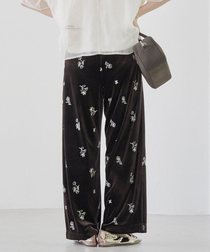 コーエン coen フラワーシシュウベロアイージーワイド (MD.BROWN) MD.BROWN