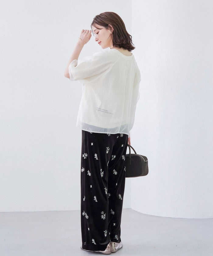 コーエン coen フラワーシシュウベロアイージーワイド (MD.BROWN) MD.BROWN