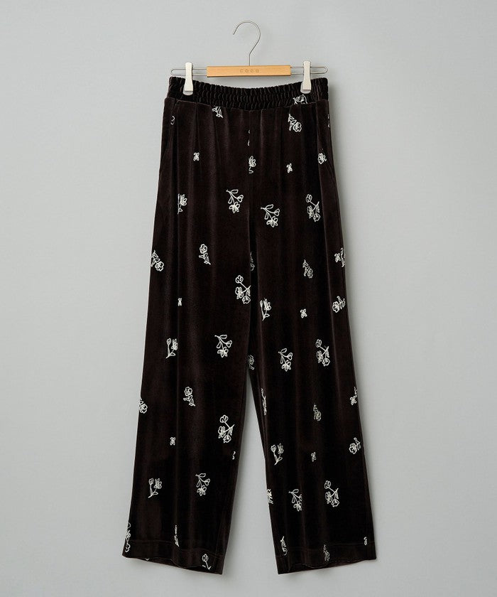 コーエン coen フラワーシシュウベロアイージーワイド (MD.BROWN) MD.BROWN