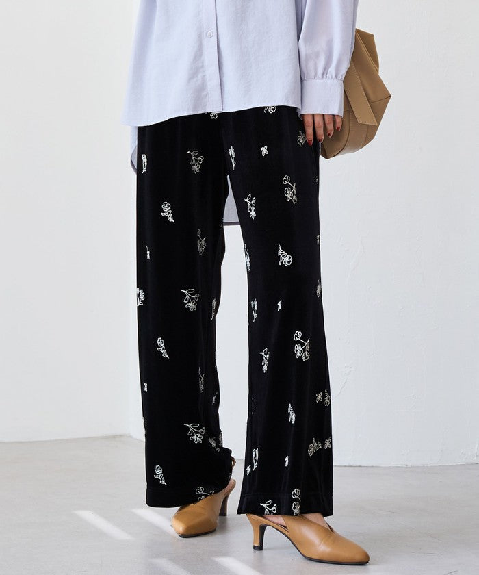 コーエン coen フラワーシシュウベロアイージーワイド (BLACK) BLACK