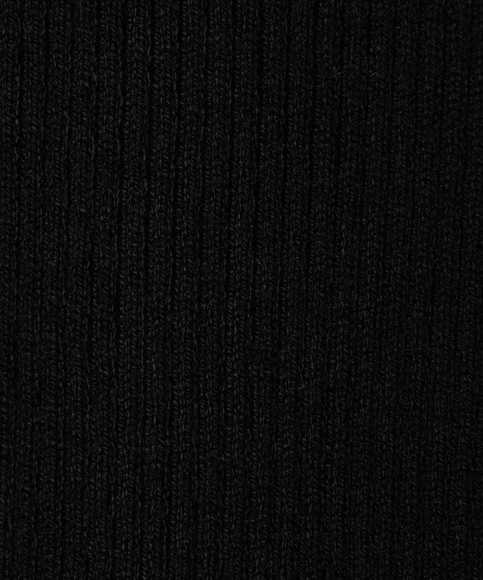 ウール混 襟付きリブニットカーディガン DK.BROWN