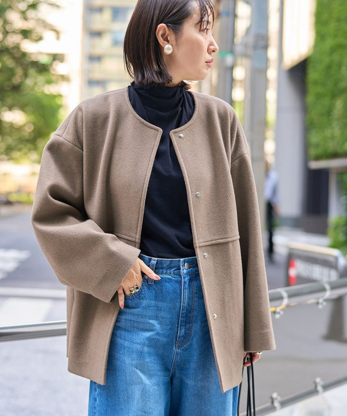 Light Melton No Color Middle Coat