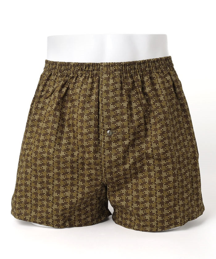 コムサメン COMME CA MEN コムサメン 千鳥柄 2本ゴムトランクス (カーキー) カーキー