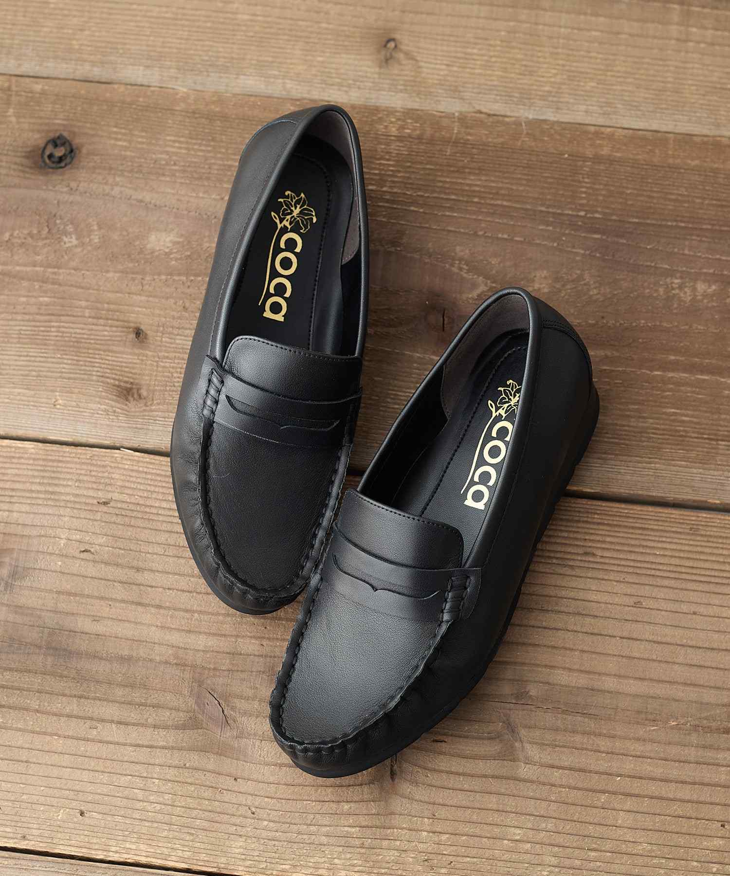 コカ COCA 軽量 柔らか シンプルソフトローファー (BL) BL