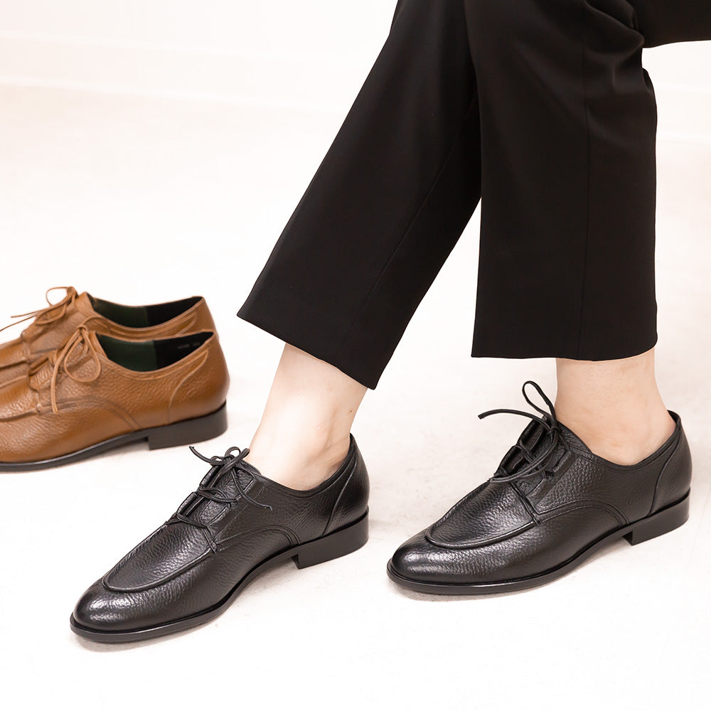 コカ COCA シボ革 マニッシュ レースアップ シューズ