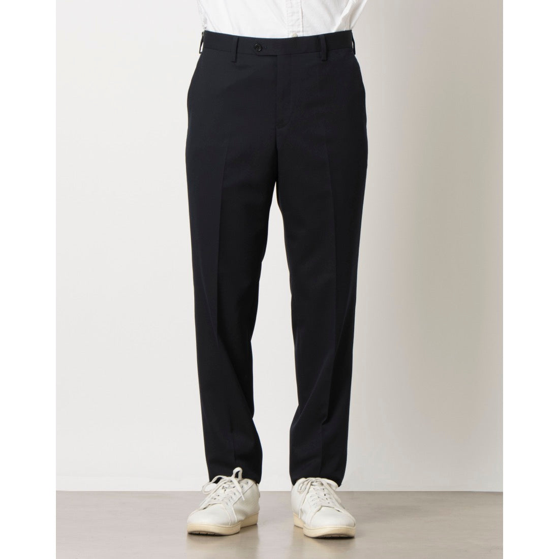 コムサイズム COMME CA ISM 【セットアップ対応】ポリエステル ウール ギャバ パンツ (ネイビー) ネイビー