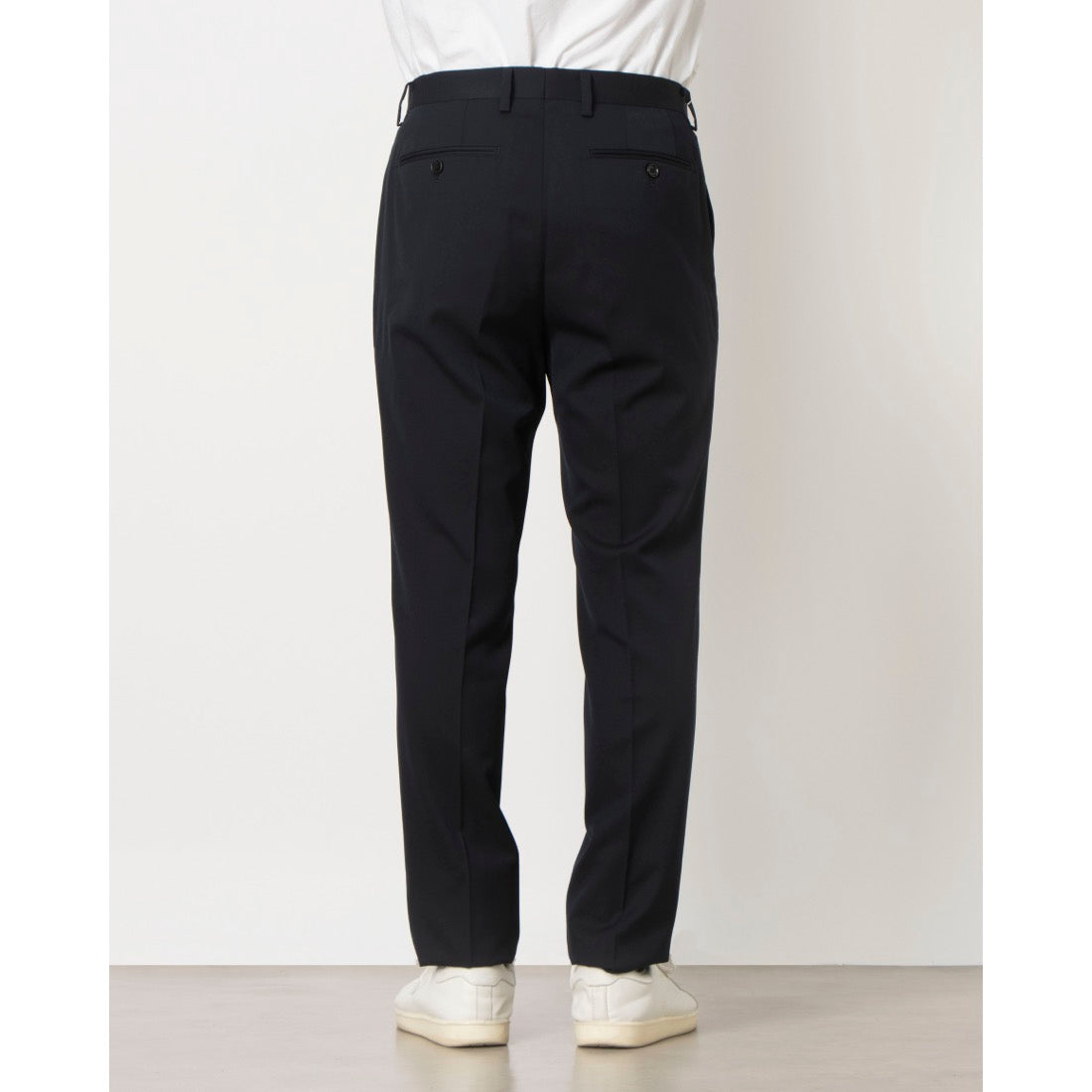 コムサイズム COMME CA ISM 【セットアップ対応】ポリエステル ウール ギャバ パンツ (ネイビー) ネイビー