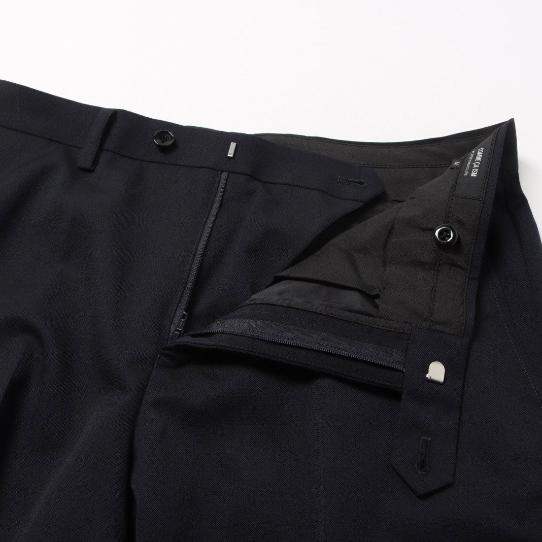コムサイズム COMME CA ISM 【セットアップ対応】ポリエステル ウール ギャバ パンツ (ネイビー) ネイビー