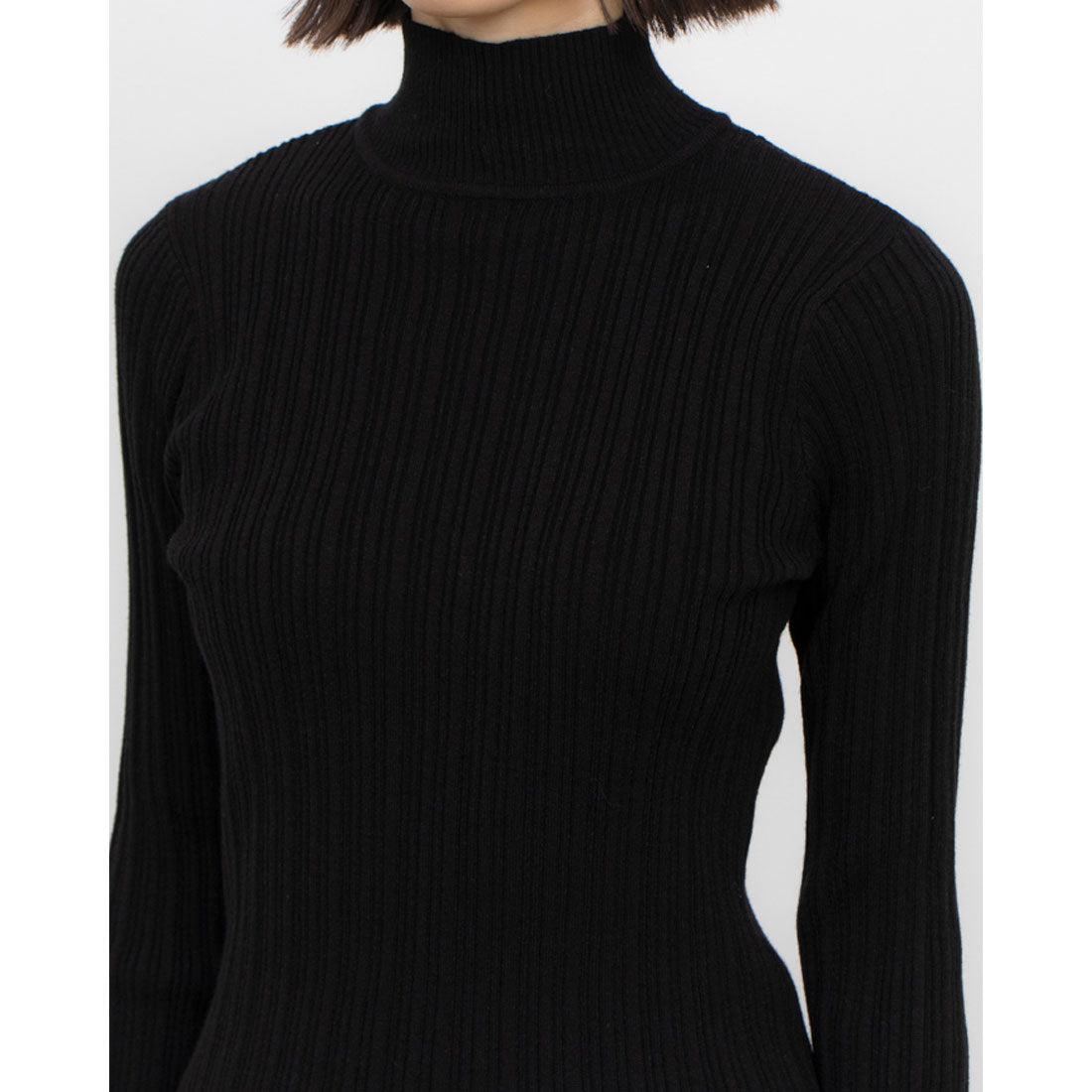 コムサイズム COMME CA ISM ランダムリブ ハイネックニット