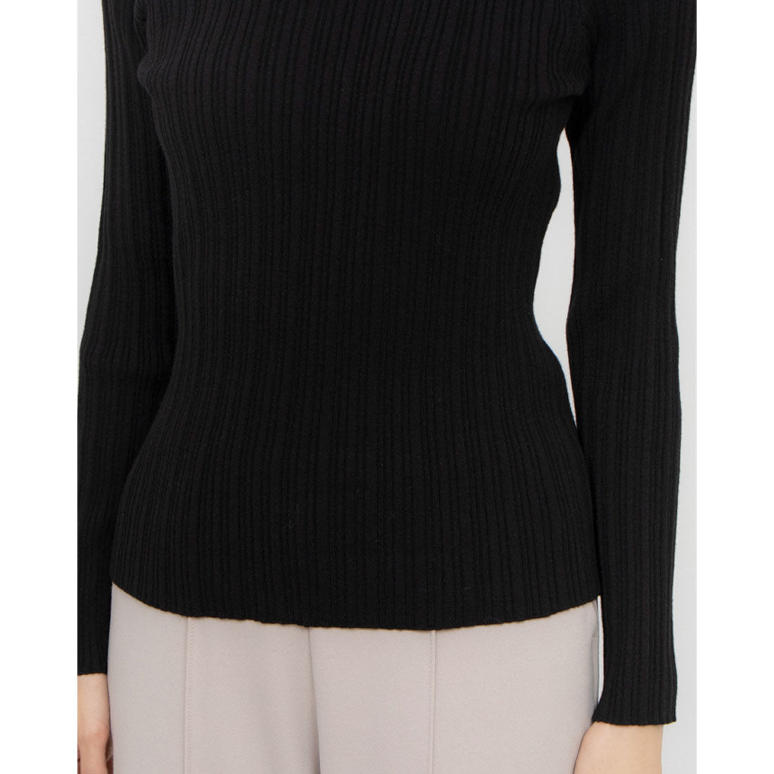 コムサイズム COMME CA ISM ランダムリブ ハイネックニット