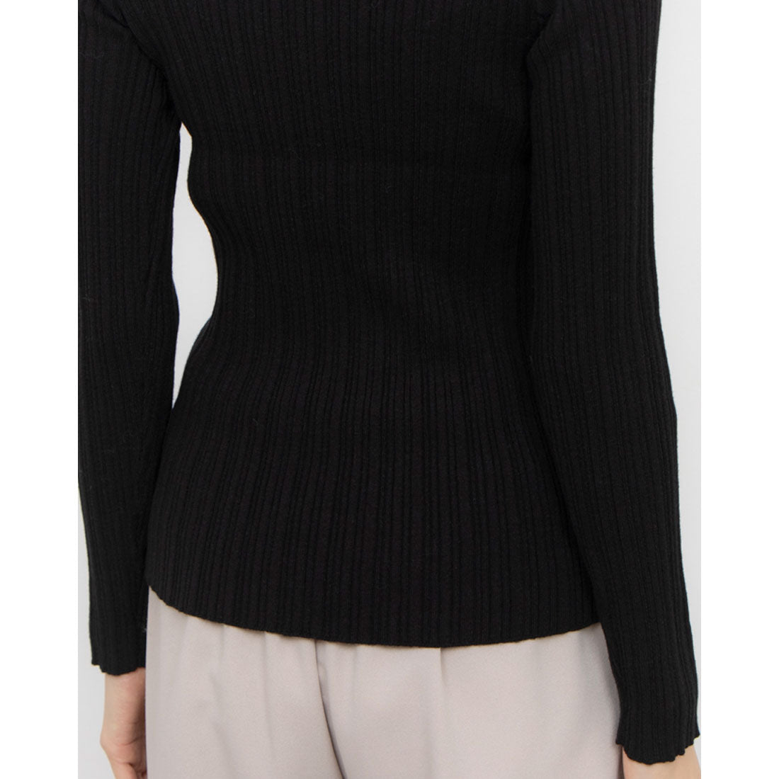 コムサイズム COMME CA ISM ランダムリブ ハイネックニット