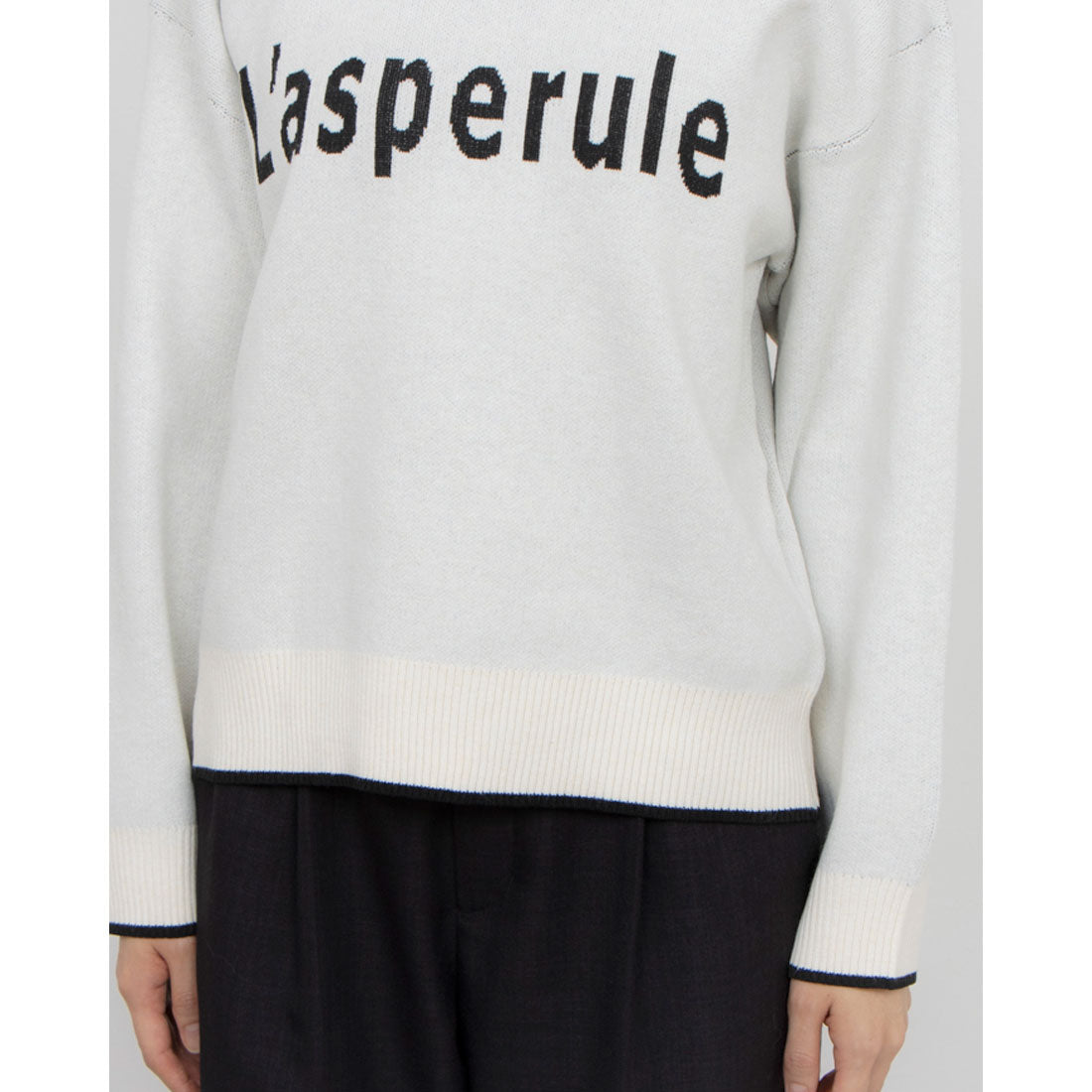 コムサイズム COMME CA ISM ウォッシャブル スウェットライク ロゴニット