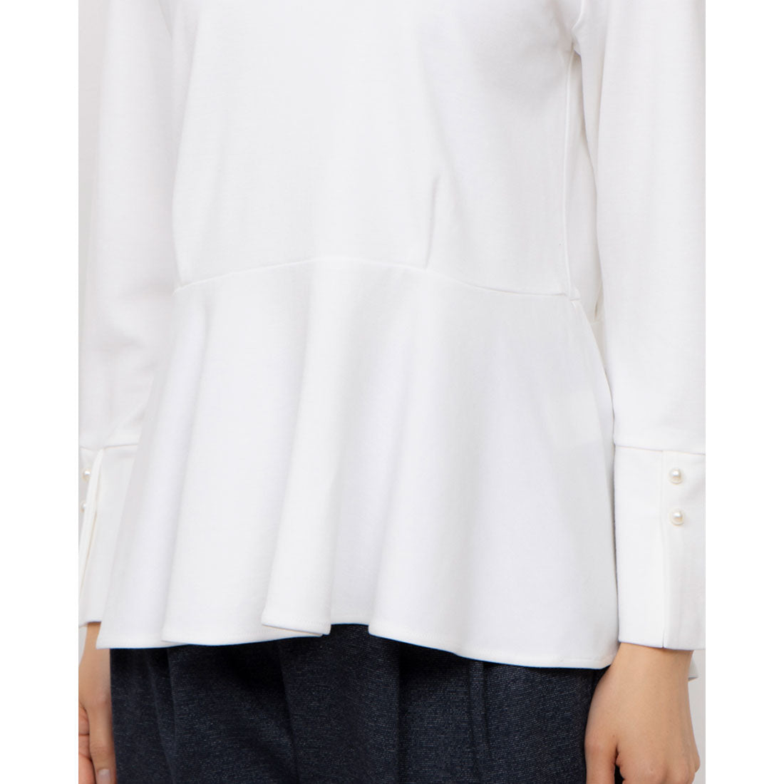 コムサイズム COMME CA ISM ペプラムブラウス