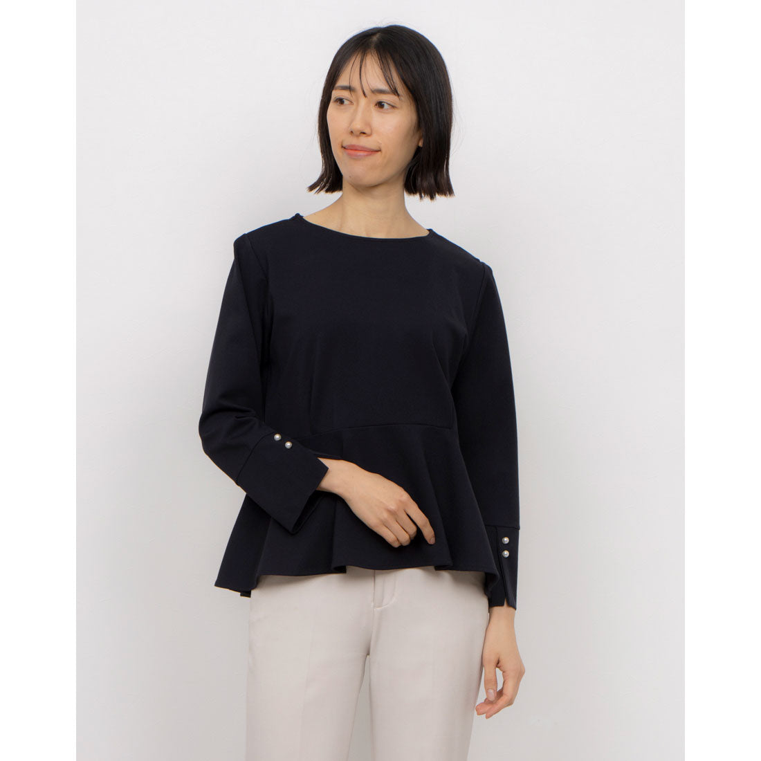 コムサイズム COMME CA ISM ペプラムブラウス