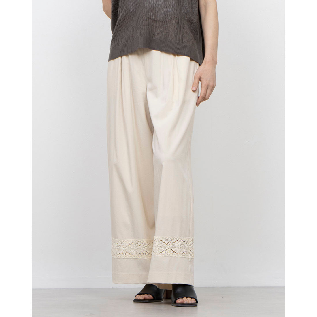 COMME CA ISM COMME CA ISM Rayon Nylon Vintage Lace Easy Pants COMME CA ISM COMME CA ISM Rayon Nylon Vintage Lace Easy Pants
