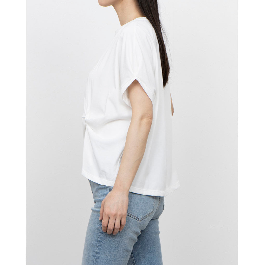 コムサイズム COMME CA ISM 【接触冷感】ツイストタックTシャツ (ブルー) ブルー